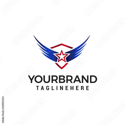 star wing logo design concept template vector