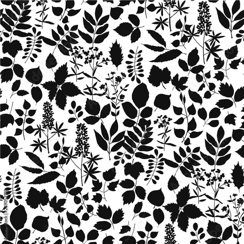 Europe forest leaves simple seamless pattern