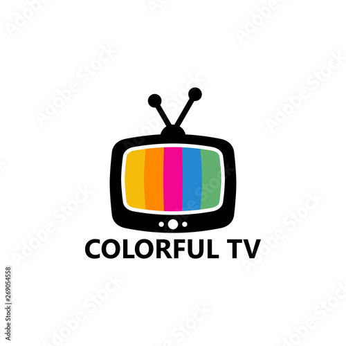 Colorful Television Logo Template Design Vector, Emblem, Design Concept, Creative Symbol, Icon