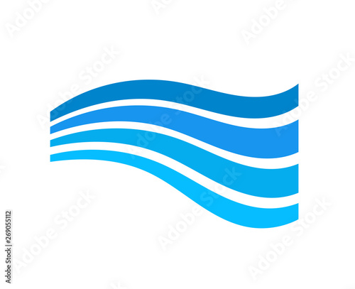 Blue water wave symbol.