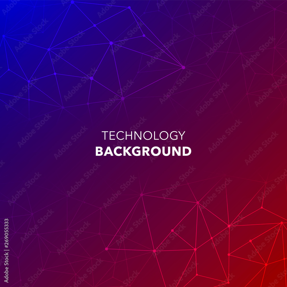 Colourful minimal background with abstract polygon