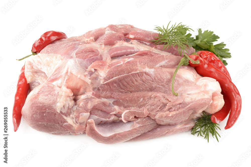 turkey meat on a white background turkey meat on a white background