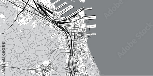 Urban vector city map of Gdynia, Poland