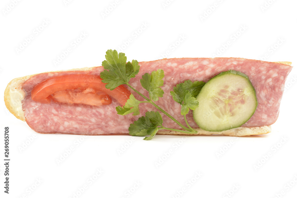 sandwich on white background