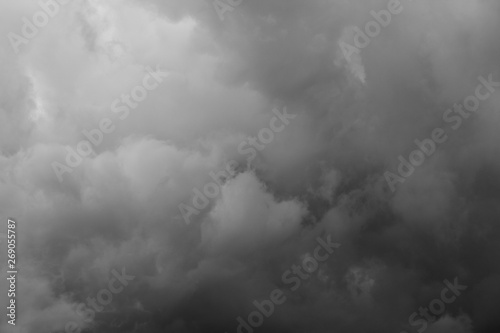 dramatic black white dark structured clouds