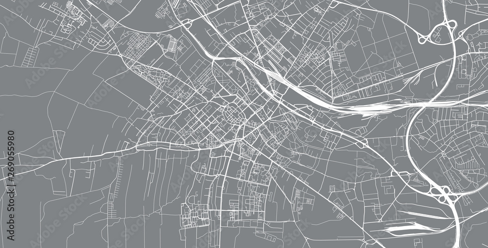 Fototapeta premium Urban vector city map of Gliwice, Poland