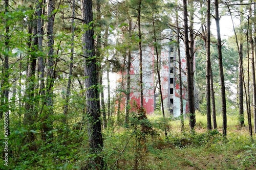 Old silos in the forest 