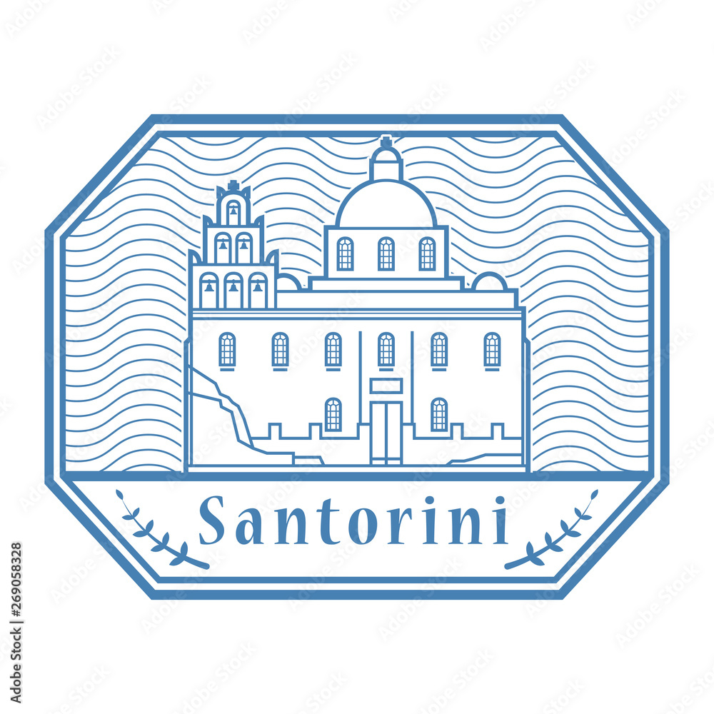 Santorini, Greece stamp