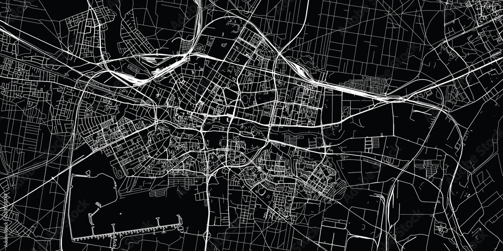 Urban vector city map of Bydgoszcz, Poland