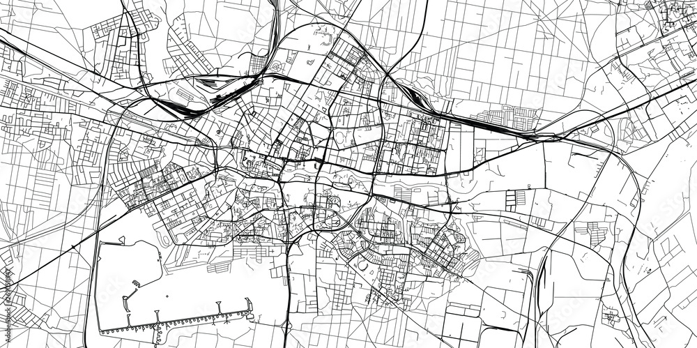 Urban vector city map of Bydgoszcz, Poland