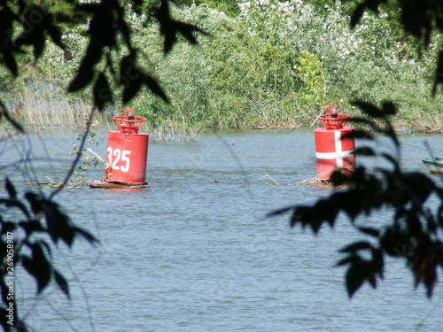 buoys on the river