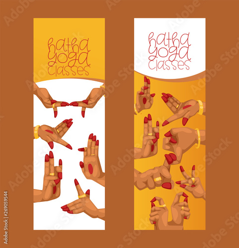 Mudra pattern indian hands vector yoga meditation fingers gesture relaxation harmony illustration backdrop of religion spiritual pray background set banner