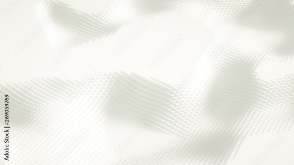 Beautiful white fantasy abstraction from cubes. 3d illustration, 3d rendering. Beautiful white fantasy abstraction from cubes. 3d illustration, 3d rendering.