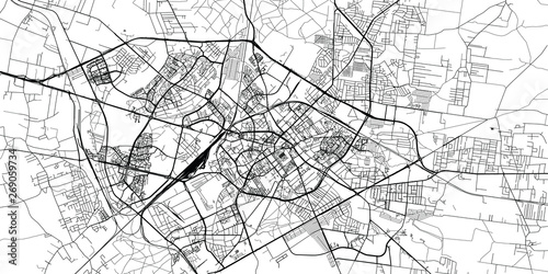 Obraz na plátně Urban vector city map of Bialystok, Poland