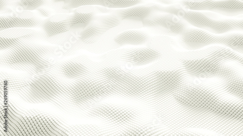 Beautiful white fantasy abstraction from cubes. 3d illustration, 3d rendering.