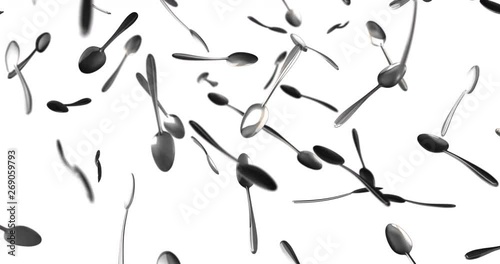 spoons falling slow motion