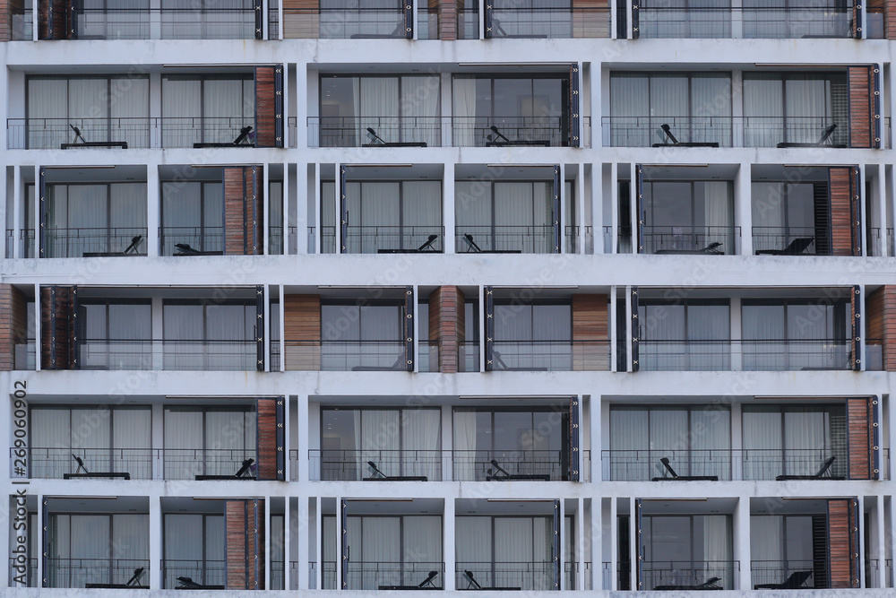 Rooms of high buildings in the close-up view. Rooms of high buildings in the close-up view.