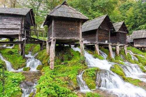 Old wooden water mills of Jajce, Bosnia and Herzegovina