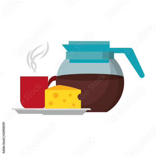 Breakfast morning food cartoons Vector illustration