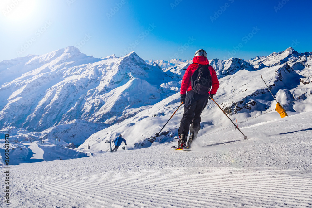 Skier on a ski slope