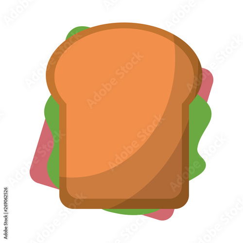 Sandwich snack topview food isolated Vector illustration