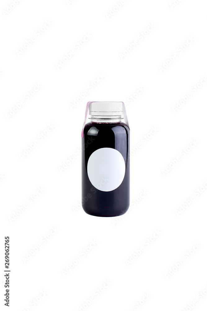 Colorful juices, smoothies, milkshakes in plastic bottles isolated on white background, top view. - Image Colorful juices, smoothies, milkshakes in plastic bottles isolated on white background, top view. - Image