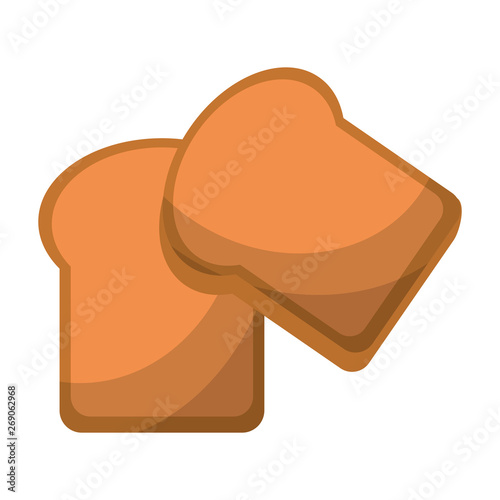 Bread sliced wheat food isolated Vector illustration
