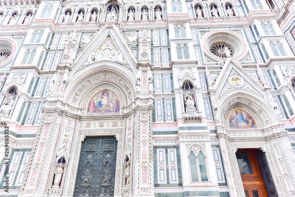Gothic Architecture of Cathedral of Santa Maria del Fiore in Florence, Italy