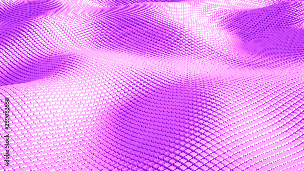 Beautiful white fantasy abstraction from cubes. 3d illustration, 3d rendering.