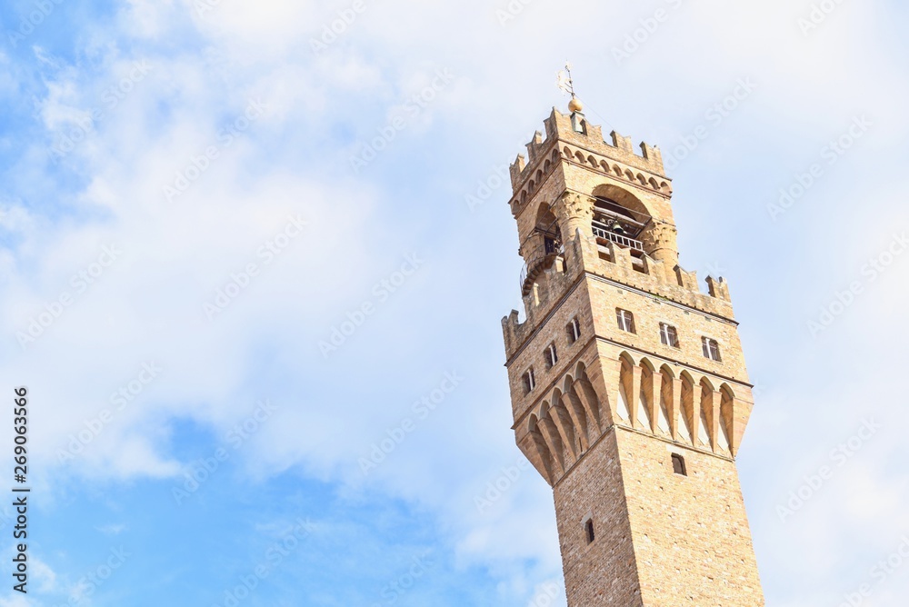 Tower of Palazzo Vecchio, the Town Hall of Florence City