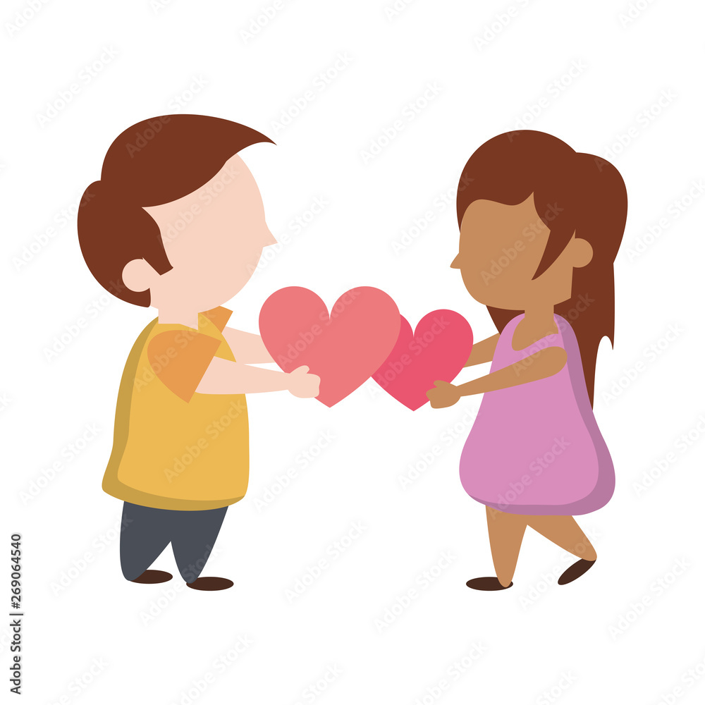 Kids in love cartoon Vector illustration Kids in love cartoon Vector illustration