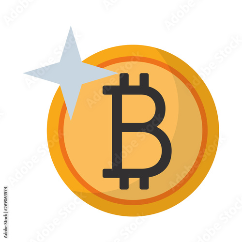 Bitcoin cryptocurrency symbol coin isolated Vector illustration