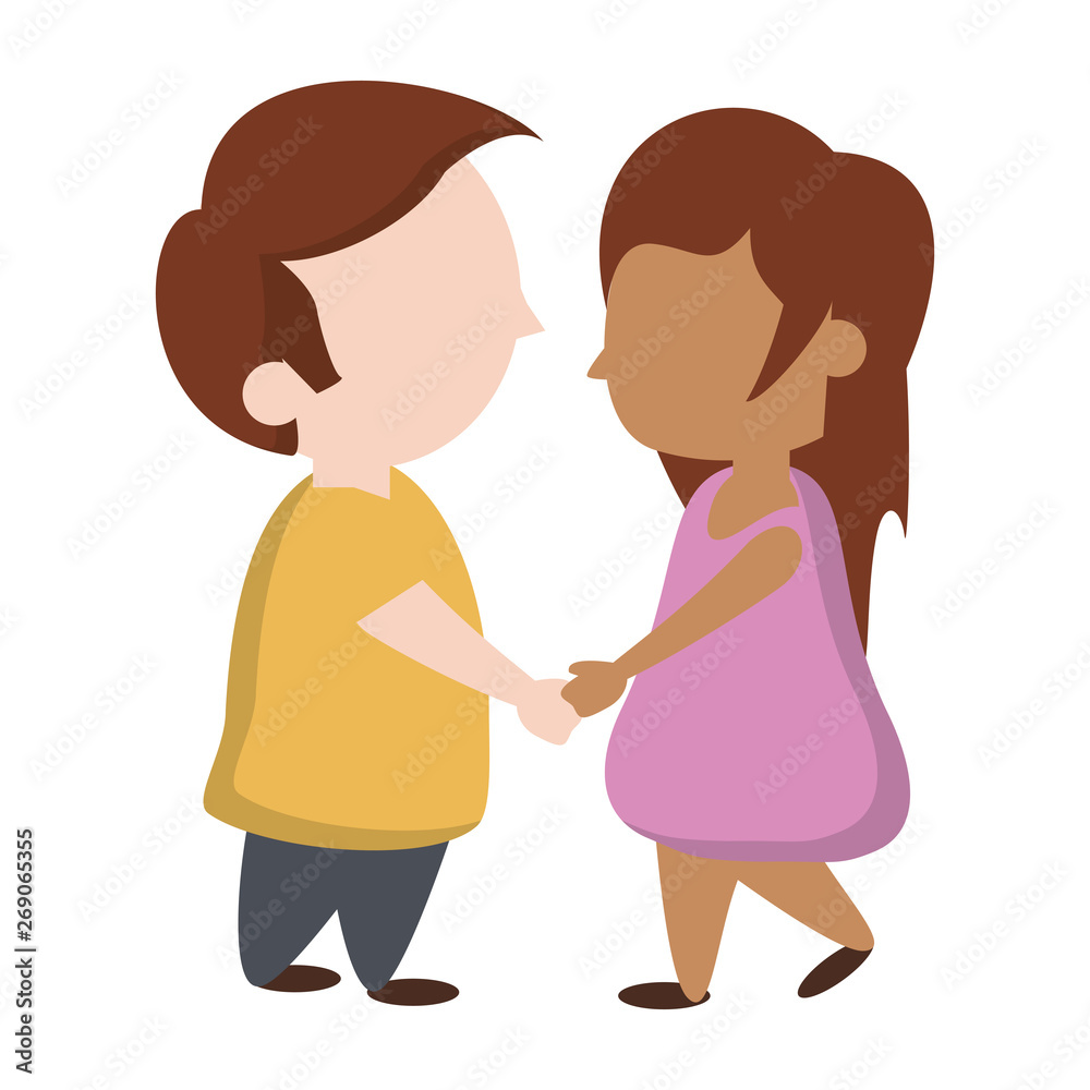 Kids in love cartoon Vector illustration Kids in love cartoon Vector illustration
