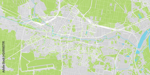 Urban vector city map of Bydgoszcz, Poland