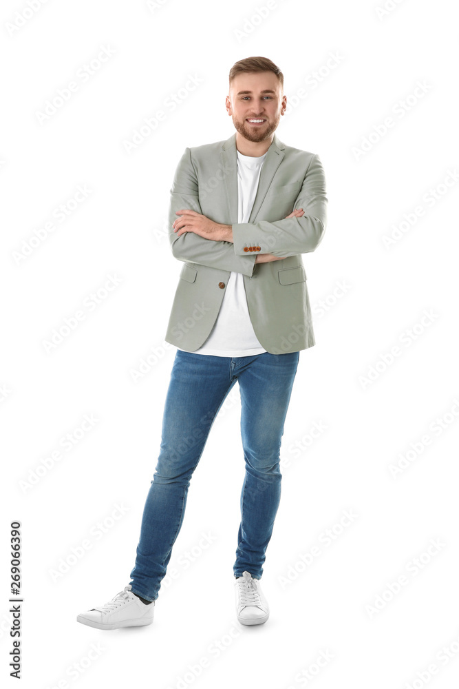 Full length portrait of young man on white background Full length portrait of young man on white background
