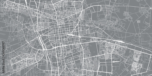 Urban vector city map of Lodz, Poland photo