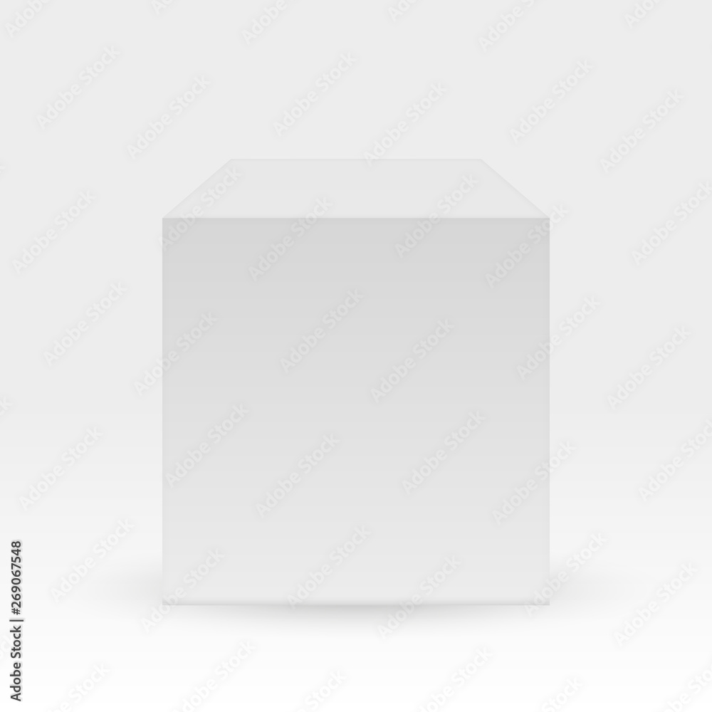 Blank box isolated on white background. White cube. Blank box isolated on white background. White cube.