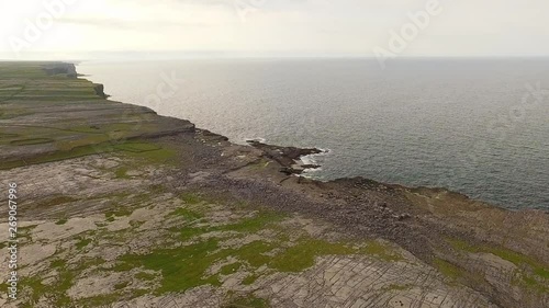 Dramatic aran islands terrain and shore in Ireland, Europe photo