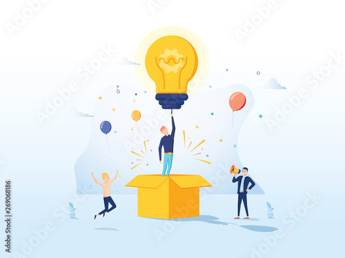 Copywriter Creative Idea Landing Page. Business Creativity Concept for Website or Web Page. Blog Advertising Cartoon