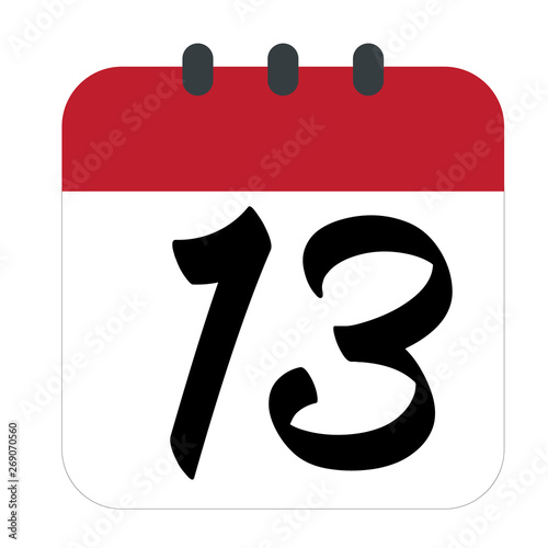 Flat calendar Icon. Calendar on the wall. Vector illustration. - Vector