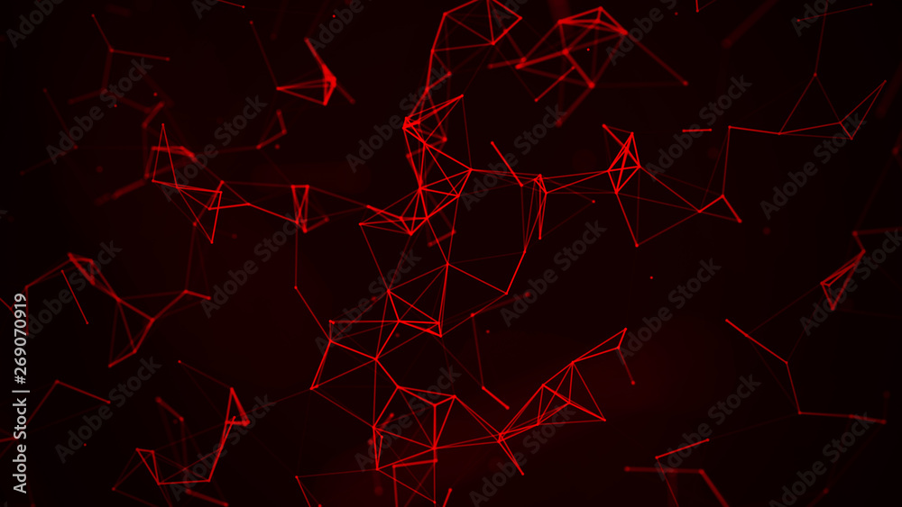 Digital plexus of many glowing lines and dots. Abstract futuristic background. 3D rendering Digital plexus of many glowing lines and dots. Abstract futuristic background. 3D rendering