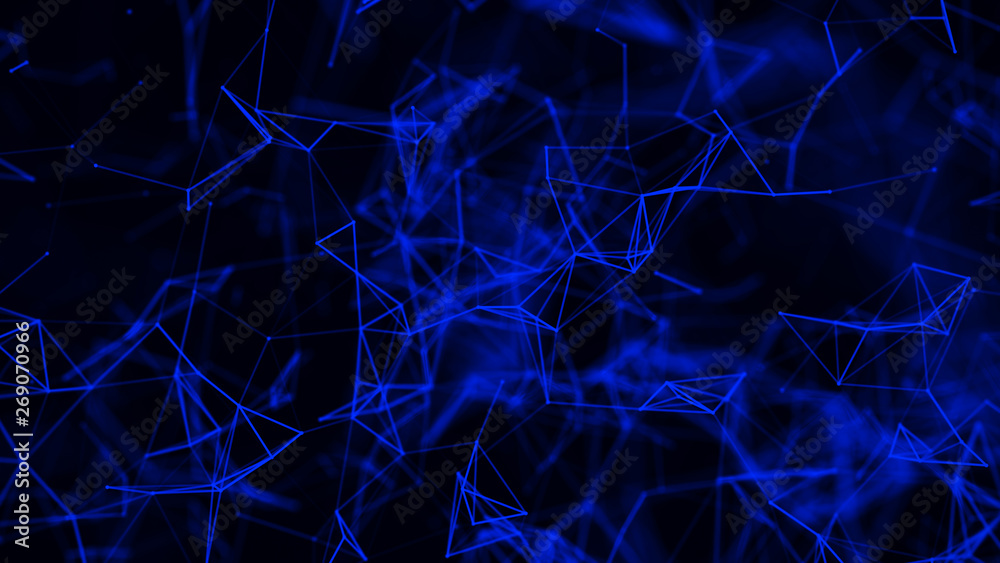 Digital plexus of many glowing lines and dots. Abstract futuristic background. 3D rendering Digital plexus of many glowing lines and dots. Abstract futuristic background. 3D rendering
