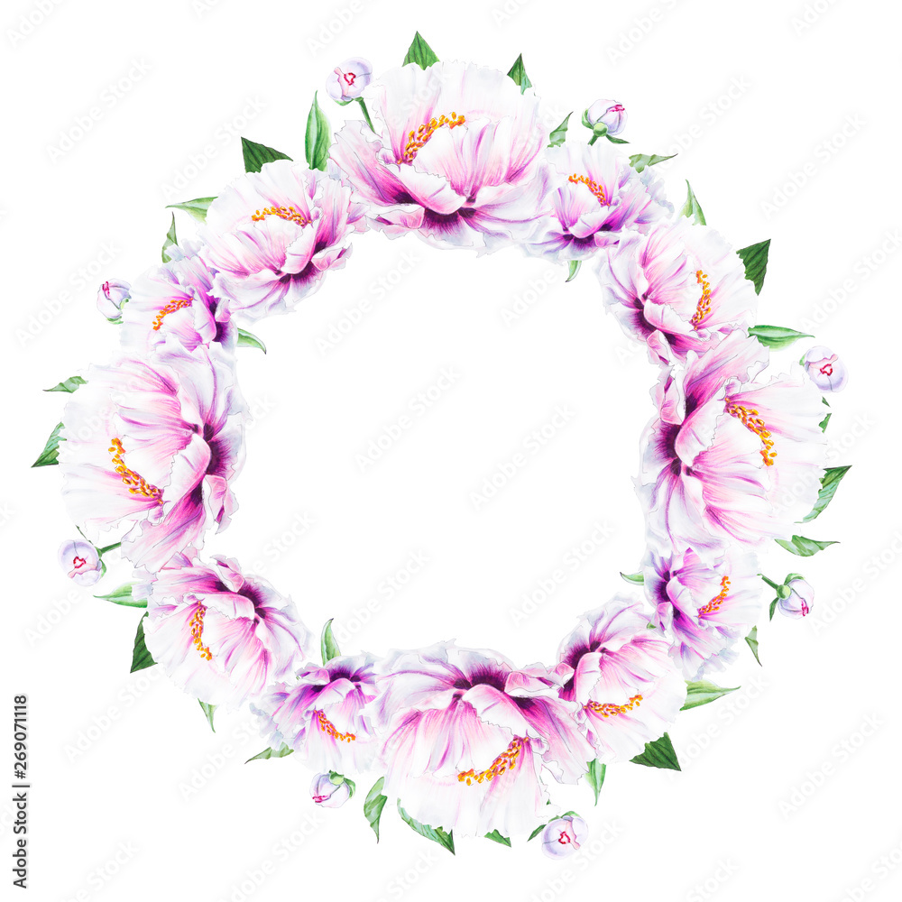 Beautiful white peony wreath. Bouquet of flowers. Floral print. Marker drawing. Watercolor painting. Wedding and birthday composition. Greeting card. Flower painted background. Hand drawn illustration Beautiful white peony wreath. Bouquet of flowers. Floral print. Marker drawing. Watercolor painting. Wedding and birthday composition. Greeting card. Flower painted background. Hand drawn illustration