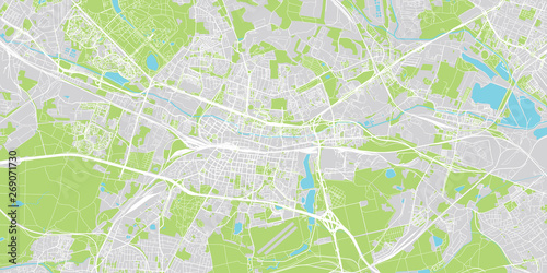 Urban vector city map of Katowice  Poland
