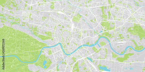 Urban vector city map of Krakow  Poland
