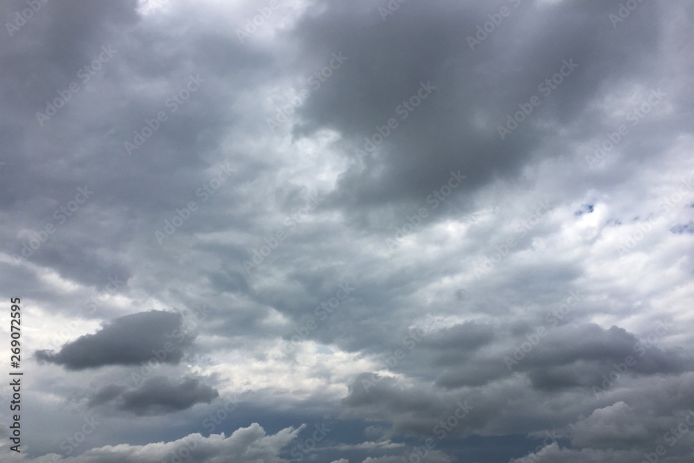 thunder clouds, sky blue background. cloud blue sky.