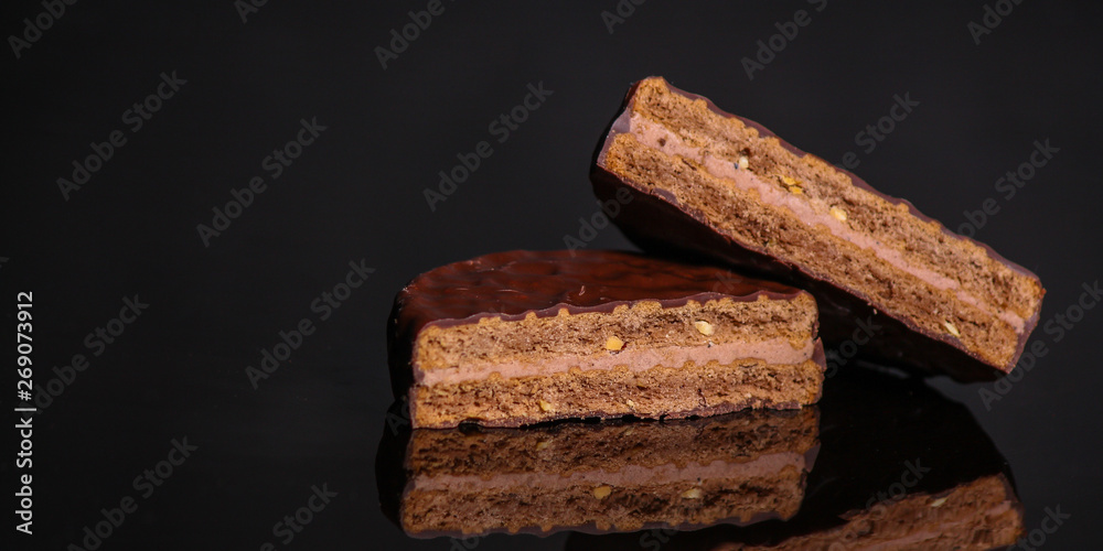 chocolate cookies (sweet dessert). food background. top chocolate cookies (sweet dessert). food background. top