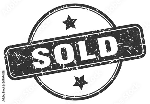 sold grunge stamp