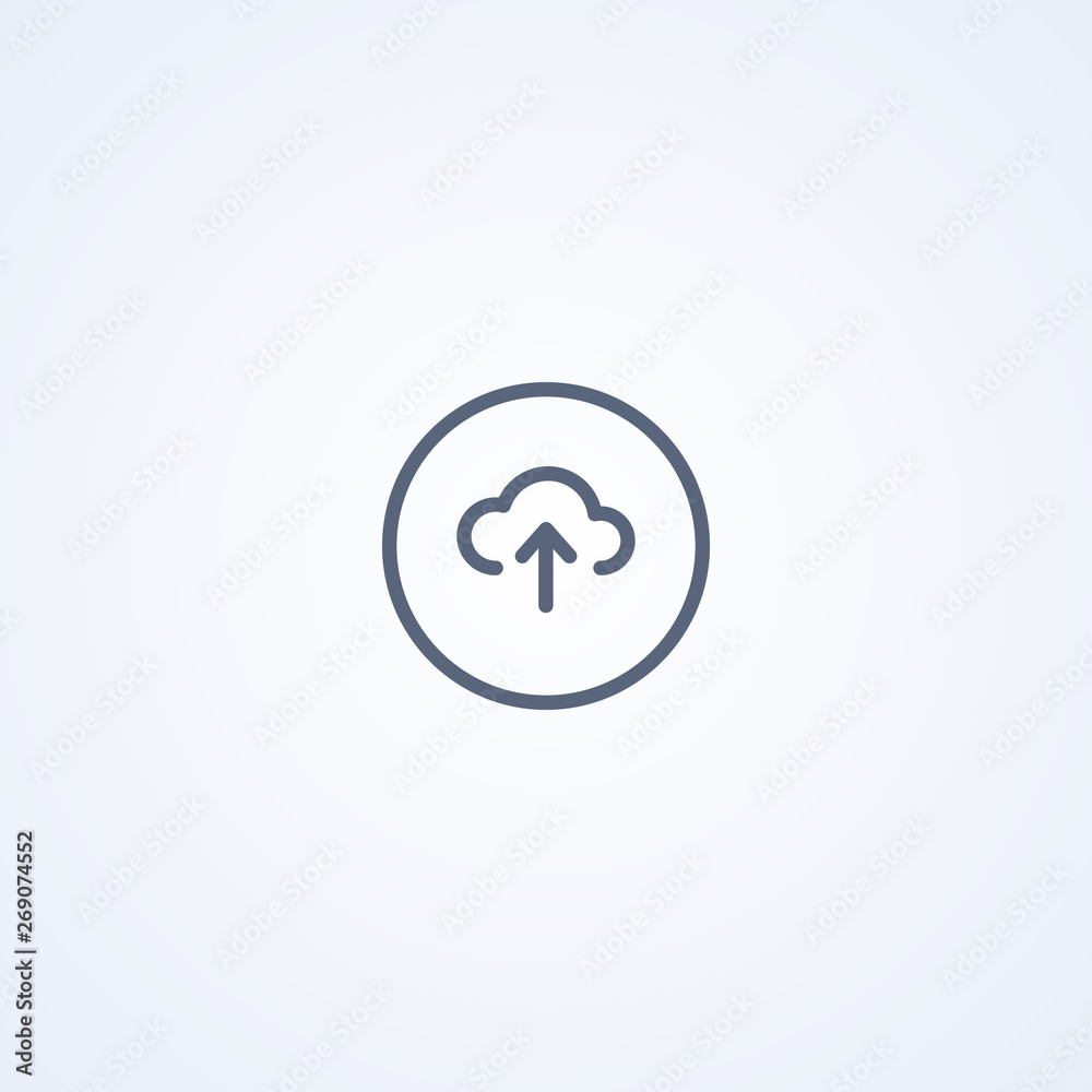 Cloud-computing, upload, vector best gray line icon Cloud-computing, upload, vector best gray line icon