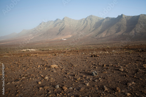 Desertification of Feuerteventura Island, near the village Cofete.